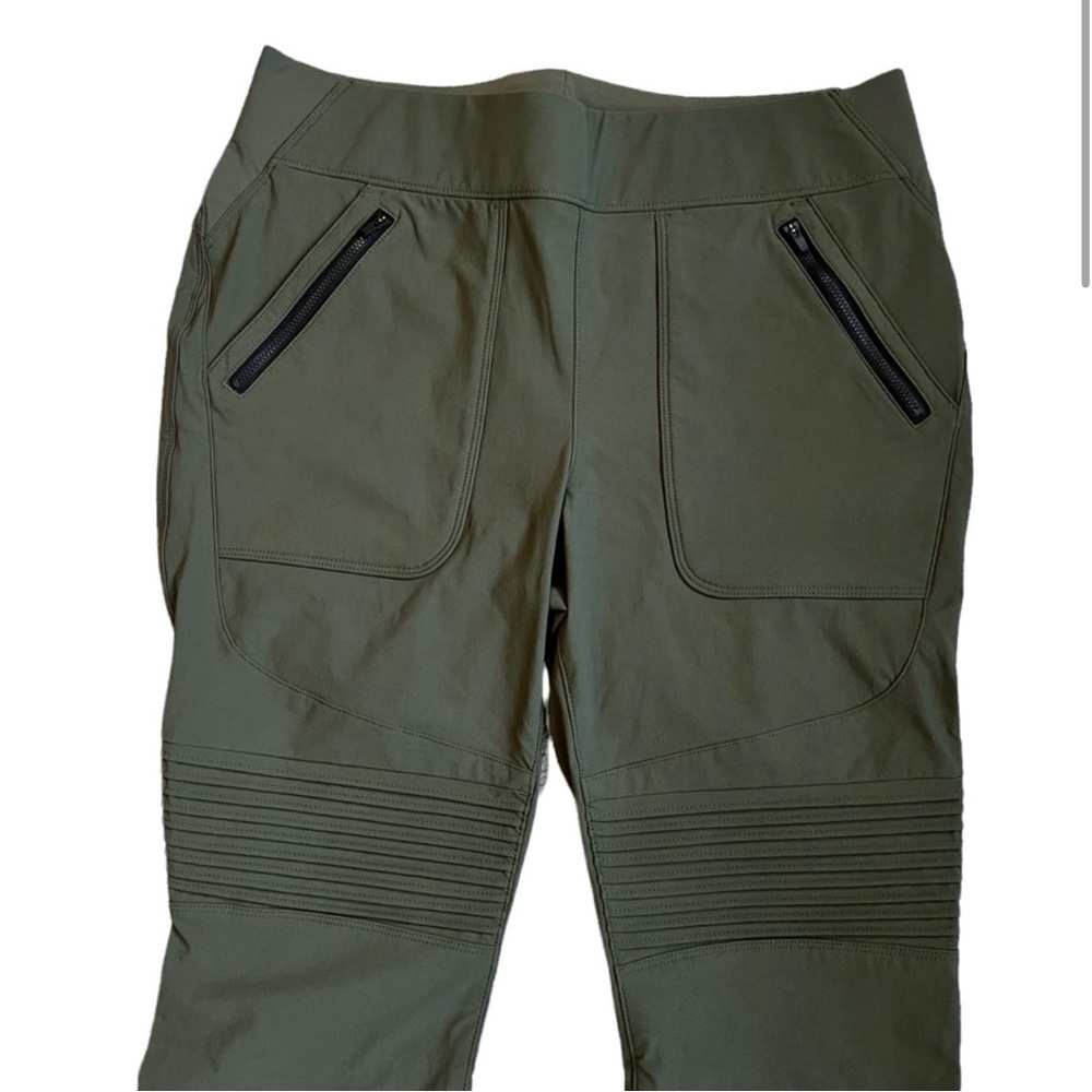 Duluth Trading Co. Pull On Skinny Pants Stretch Moto Green Size 12 NWT